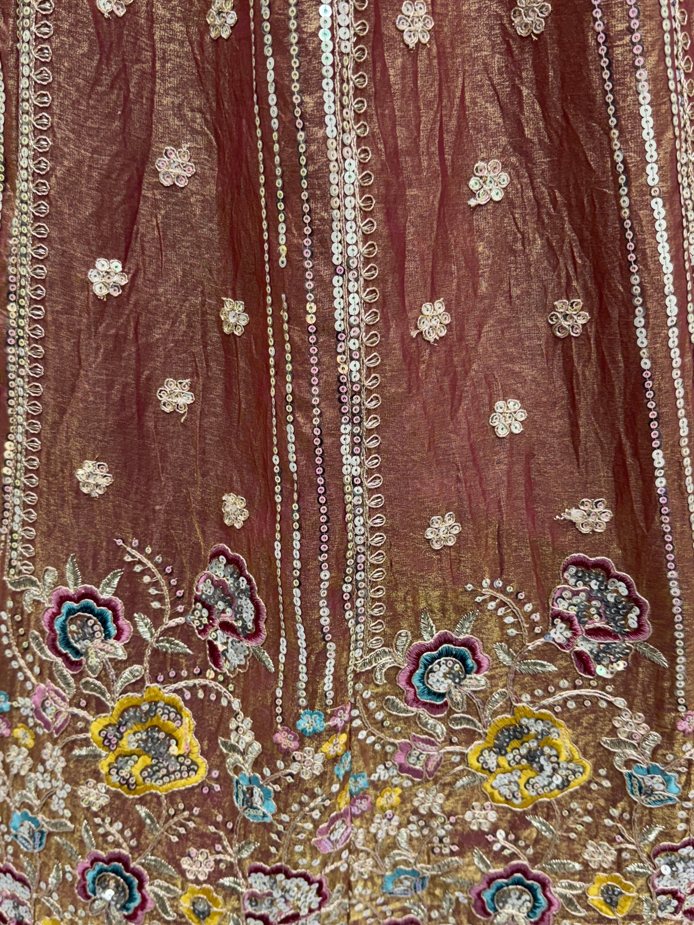 Delightful Brown Multi Thread Work Oragnza Sangeet Wear Lehenga Choli