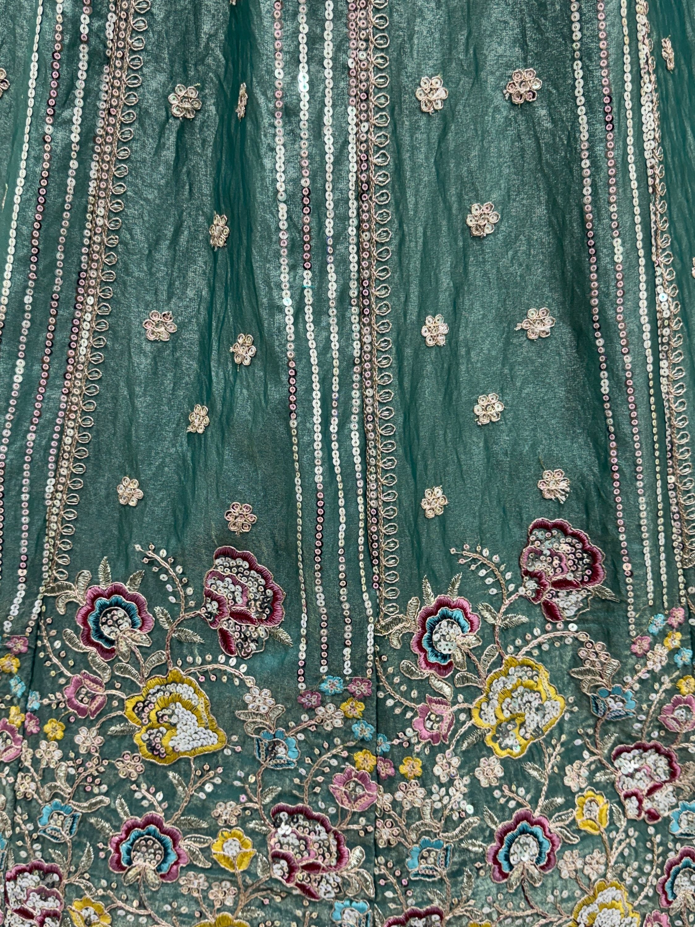 Fantastic Sea Green Dori Work Oragnza Lehenga Choli With Dupatta