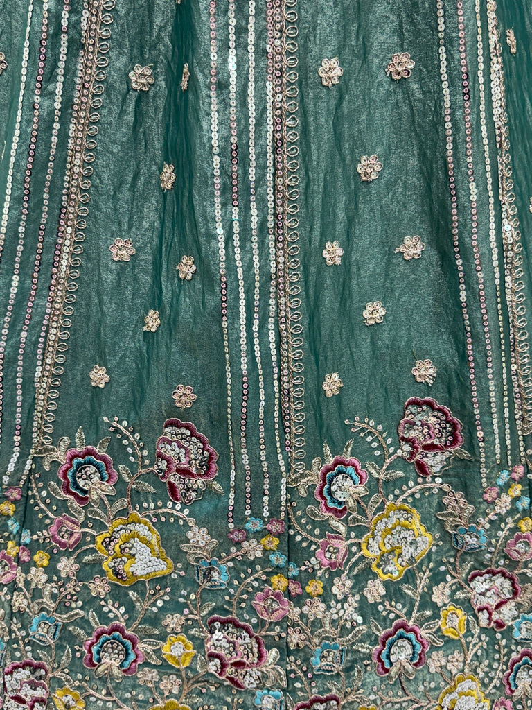 Fantastic Sea Green Dori Work Oragnza Lehenga Choli With Dupatta