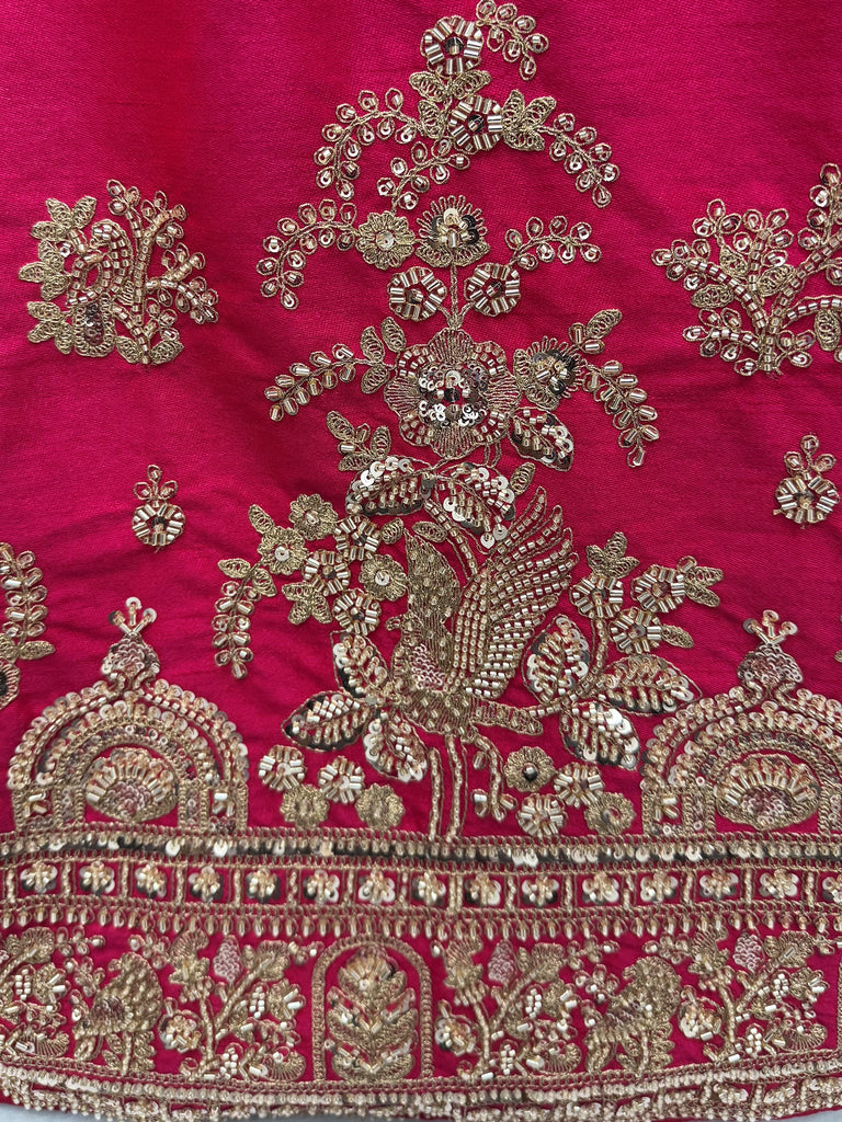Alluring Rani Pink Silk Bridal Lehenga Choli With Double Dupatta