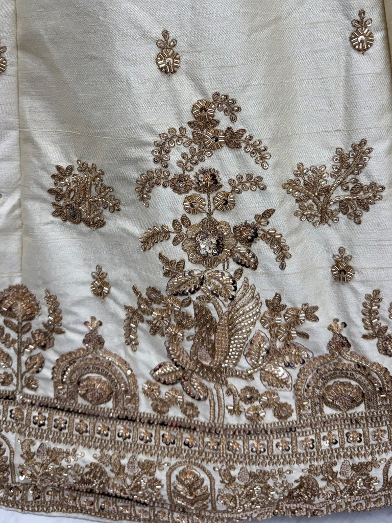 Ravishing Off White Sequins Silk Bridal Lehenga Choli With Double Dupatta