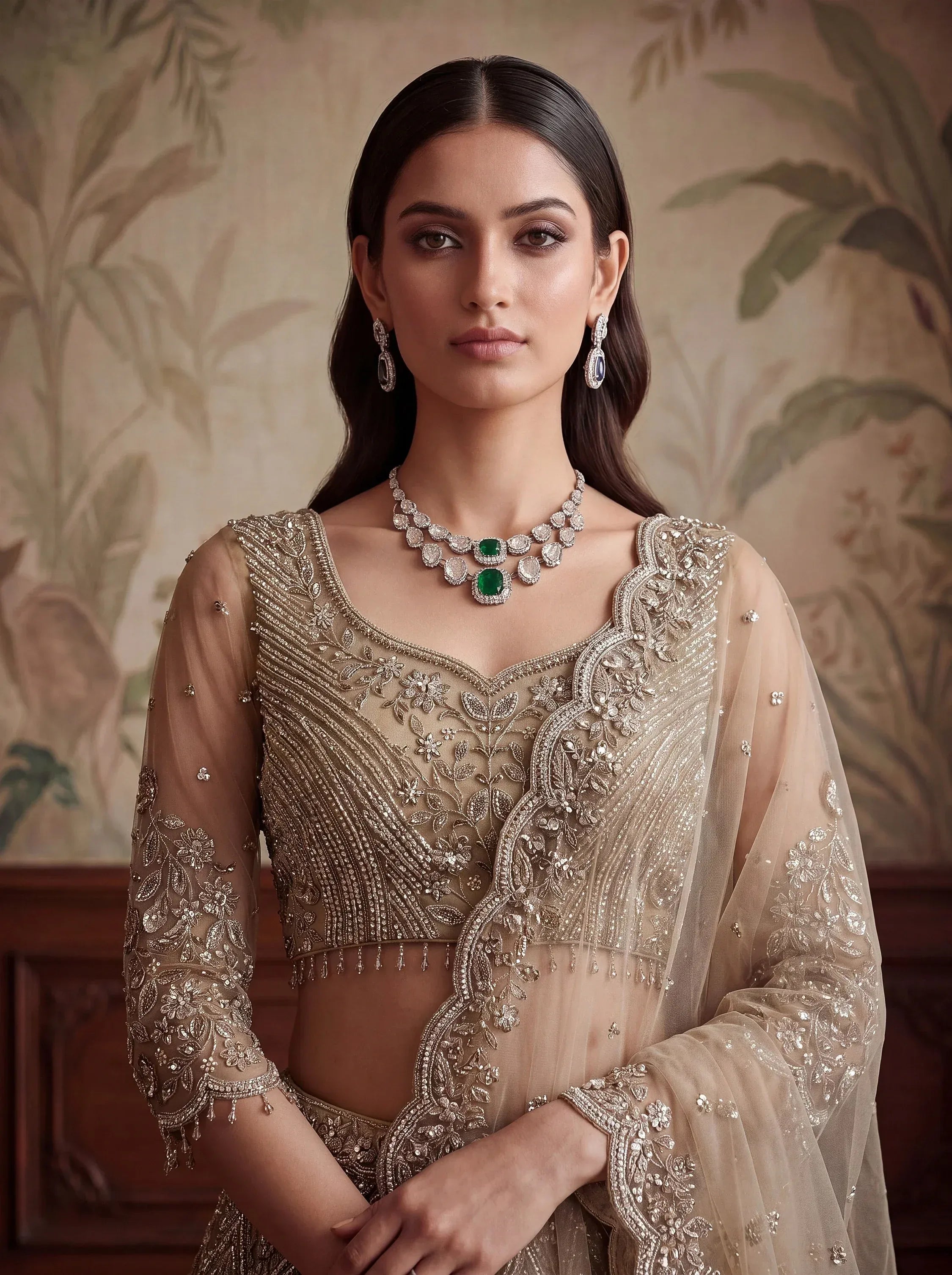 Gorgeous Beige Sequins Net Engagement Wear Lehenga Choli With Dupatta