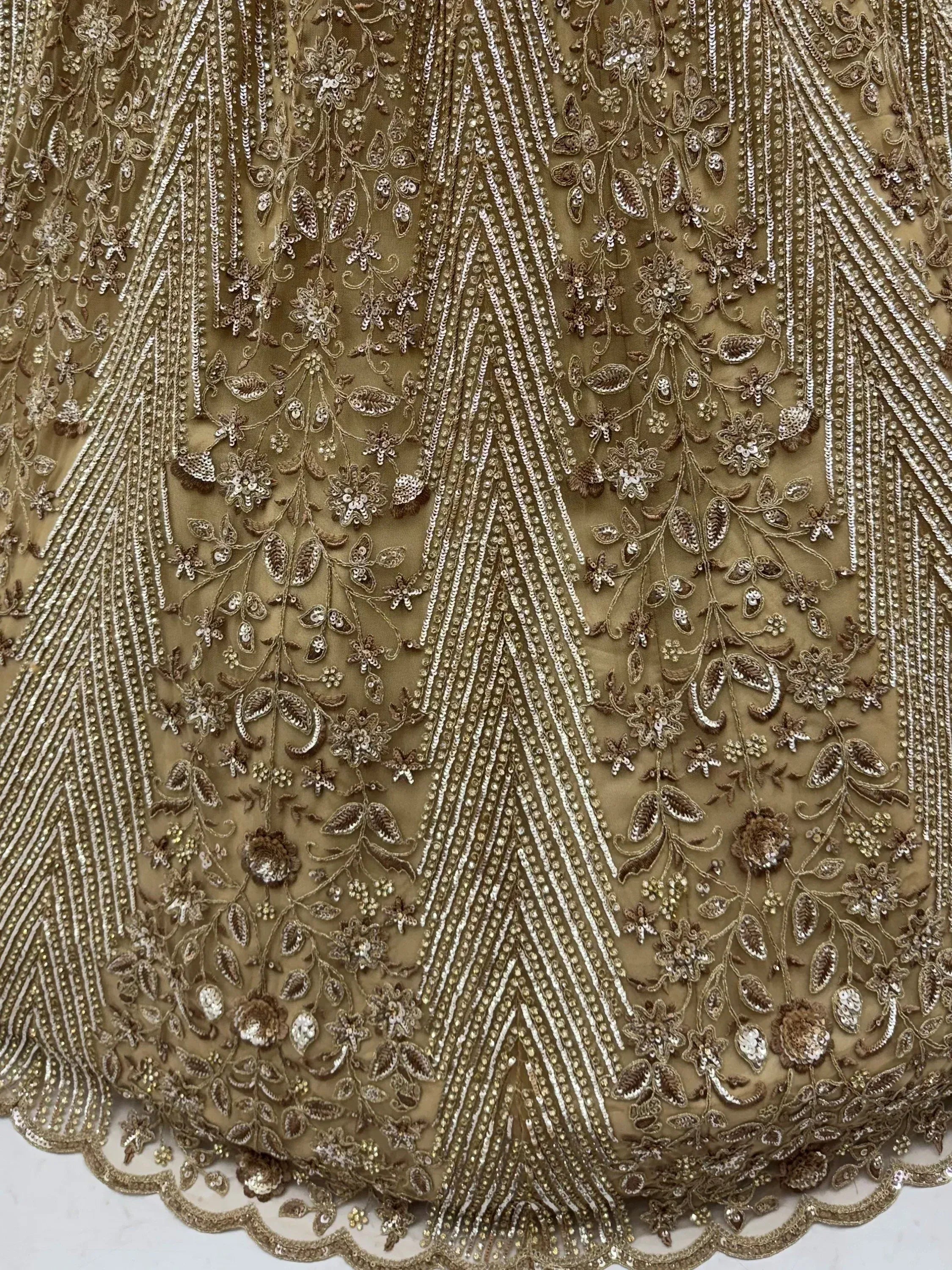 Gorgeous Beige Sequins Net Engagement Wear Lehenga Choli With Dupatta
