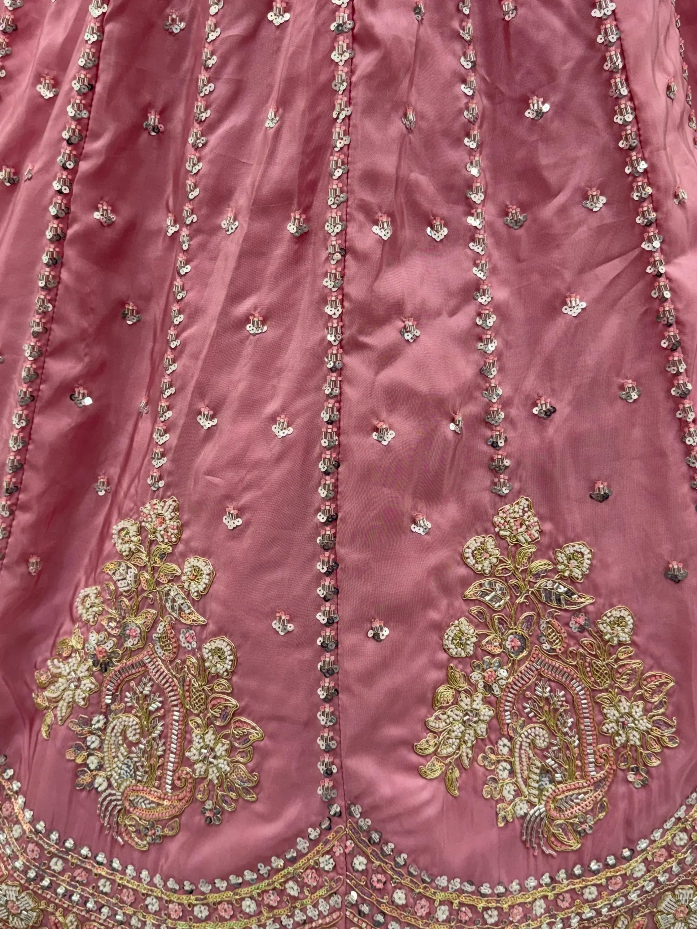 Royal Pink Sequins Silk Sangeet Wear Lehenga Choli With Dupatta