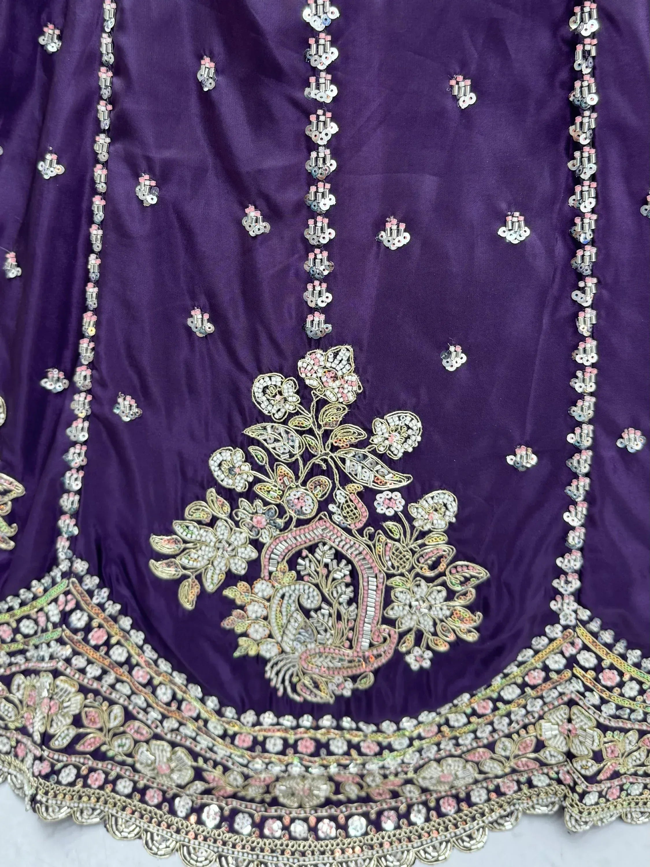 Luxurious Purple Heavy Work Silk Designer Lehenga Choli With Dupatta