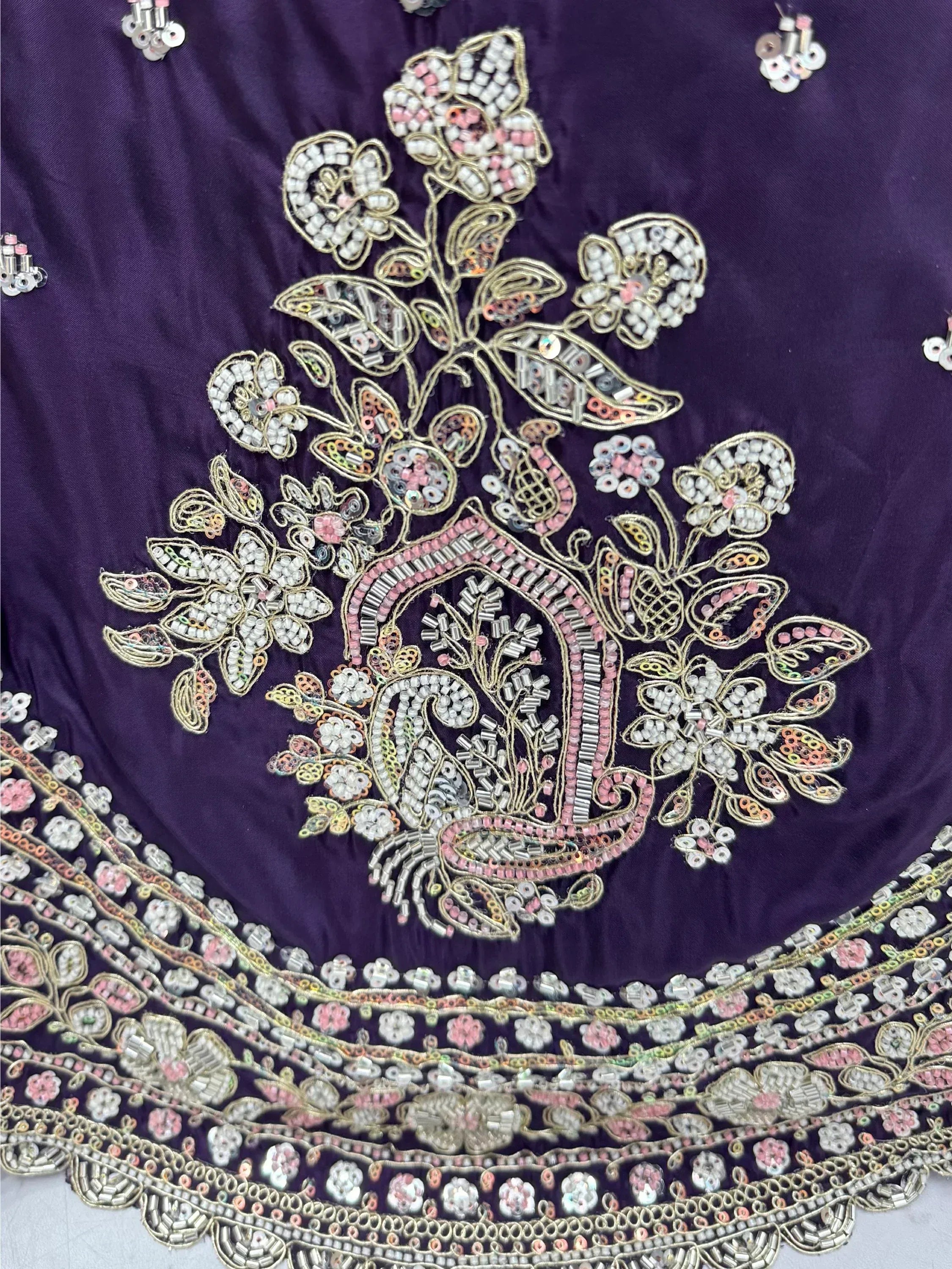 Luxurious Purple Heavy Work Silk Designer Lehenga Choli With Dupatta