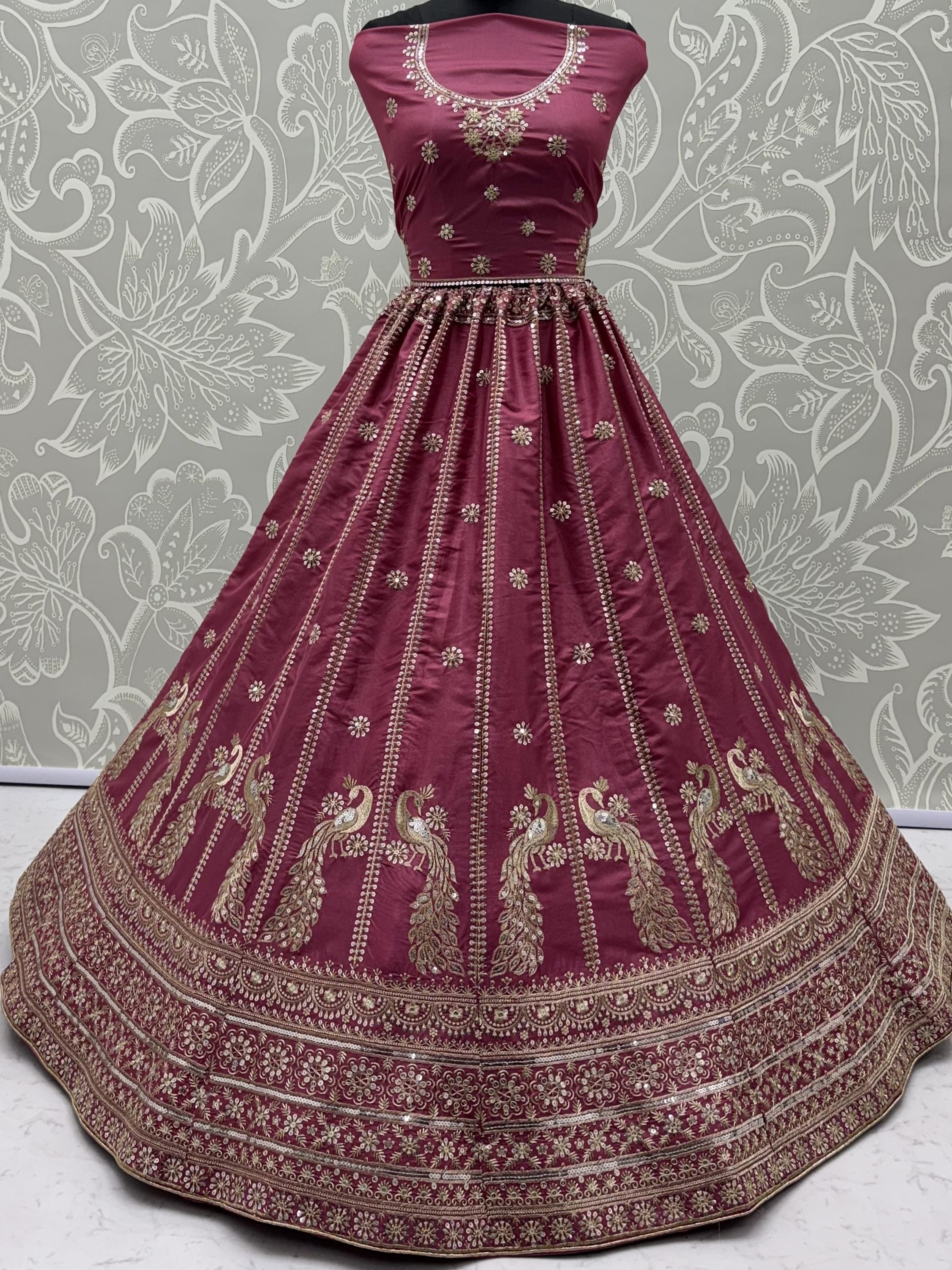 Regal Pink Zari Work Silk Engagement Wear Lehenga Choli With Dupatta