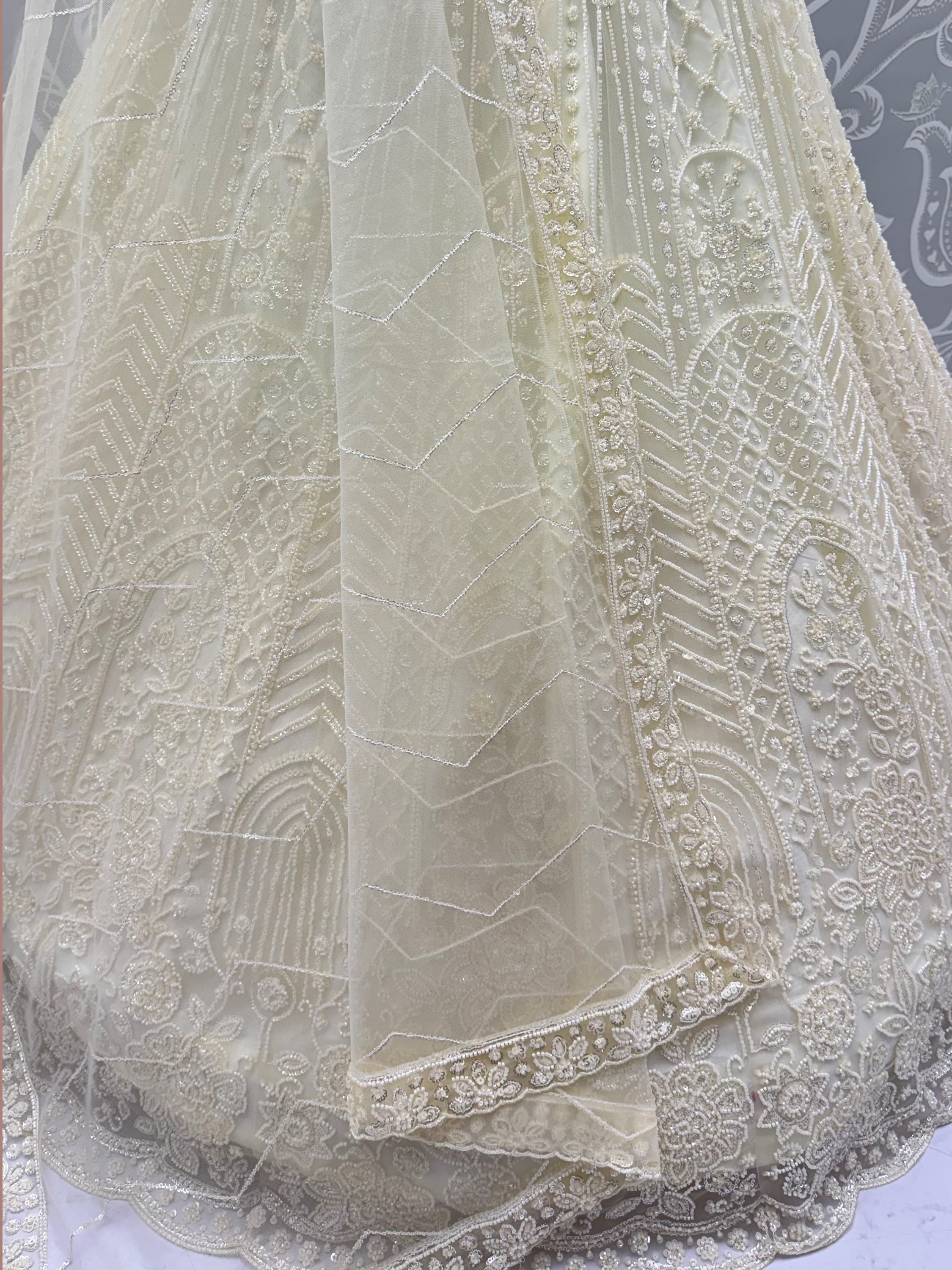 Notable Off-White Sequins Net Traditional Lehenga With Blouse