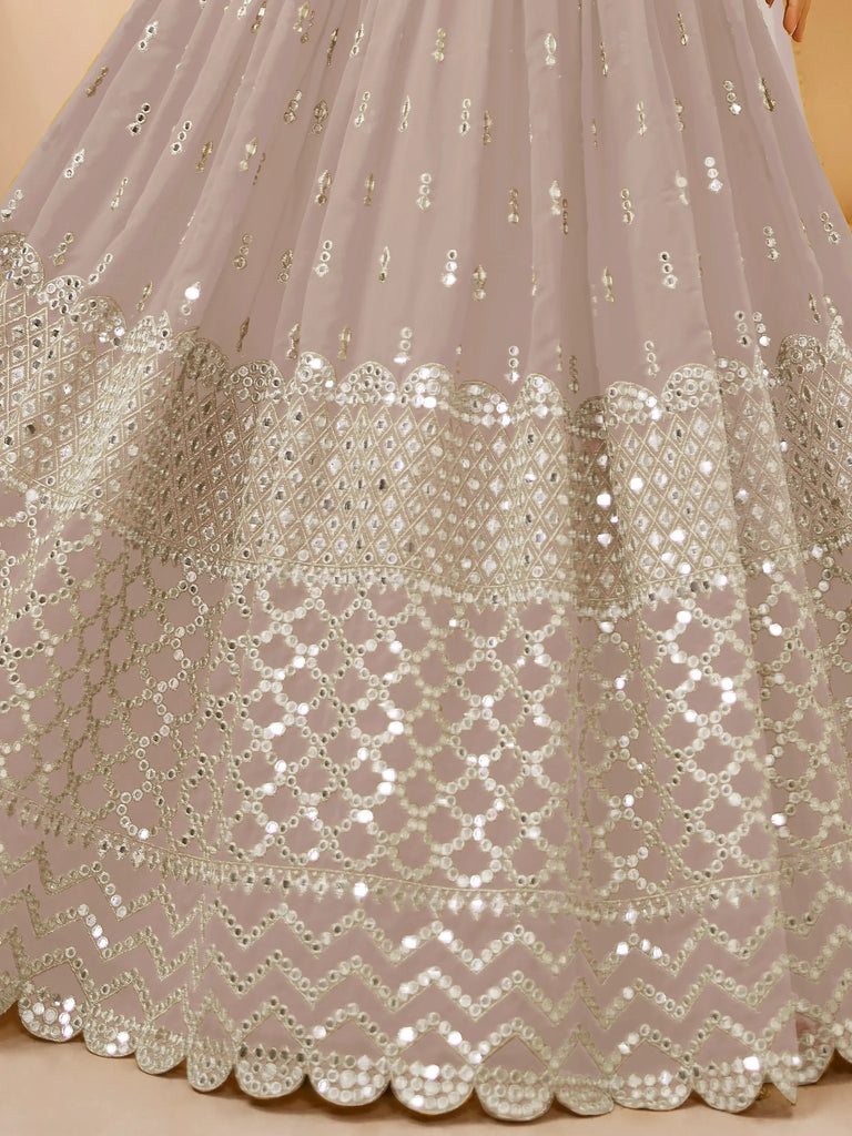Magnetic Grey Zari Work Georgette Reception Wear Lehenga Choli