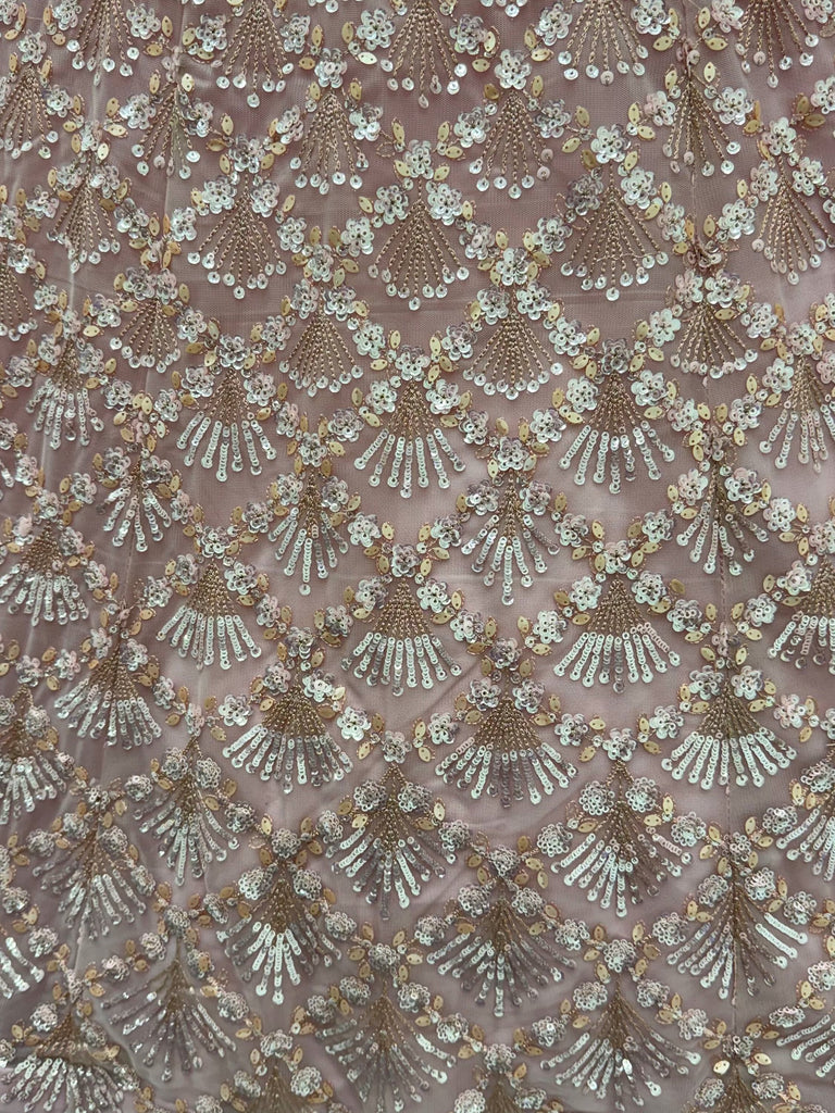 Sparkling Light Pink Sequins Net Sangeet Wear Lehenga Choli With Dupatta
