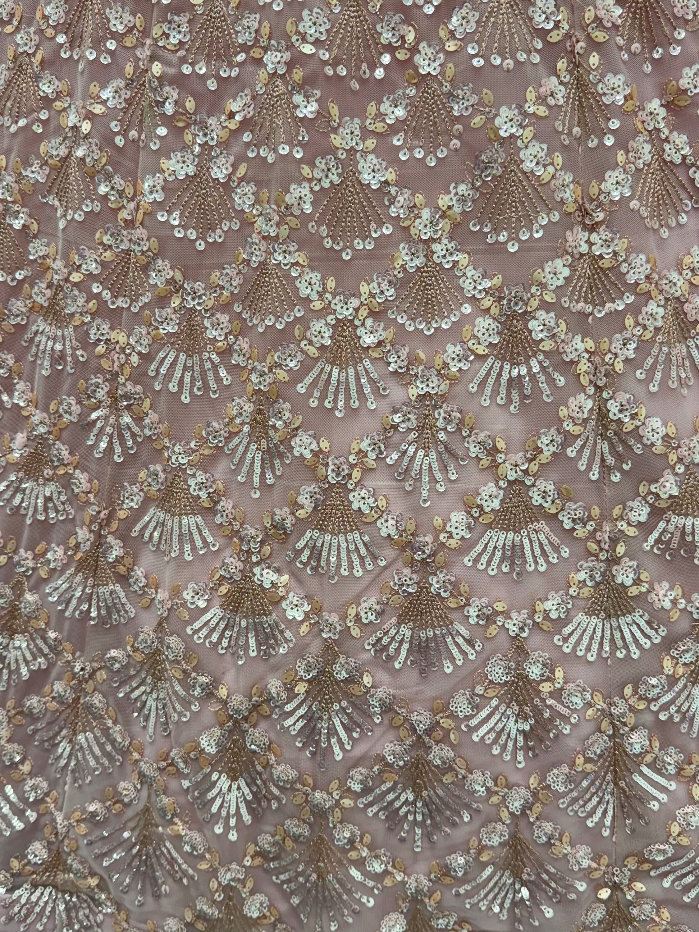 Sparkling Light Pink Sequins Net Sangeet Wear Lehenga Choli With Dupatta
