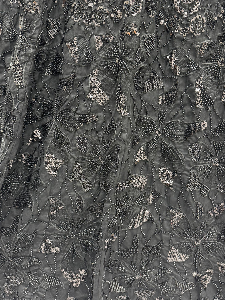 Monochrome Black Sequins Net Party Wear Lehenga Choli With Dupatta