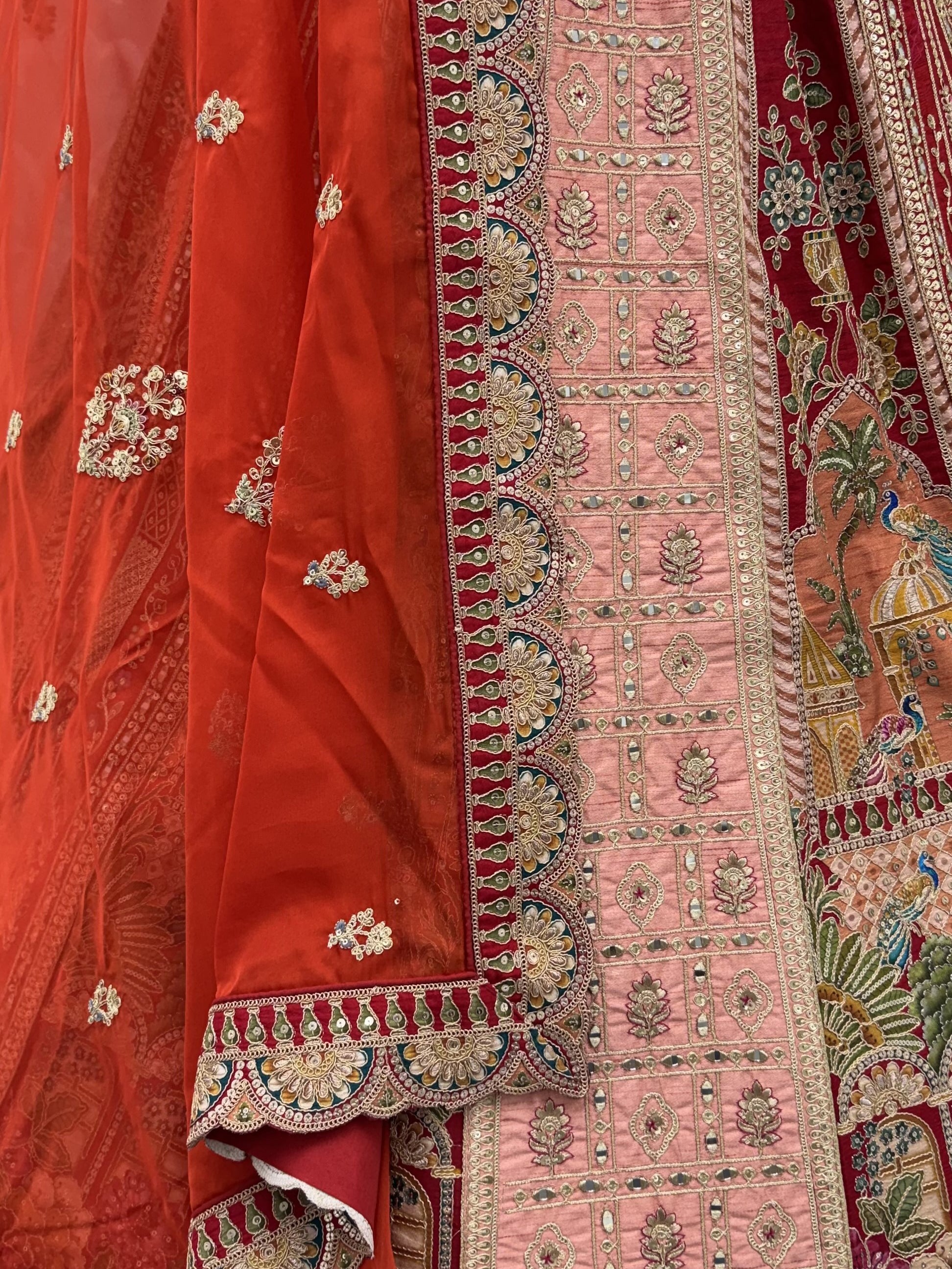 Royal Maroon Heavy Embroidered Banarasi Bridal Lehenga Choli With Dupatta