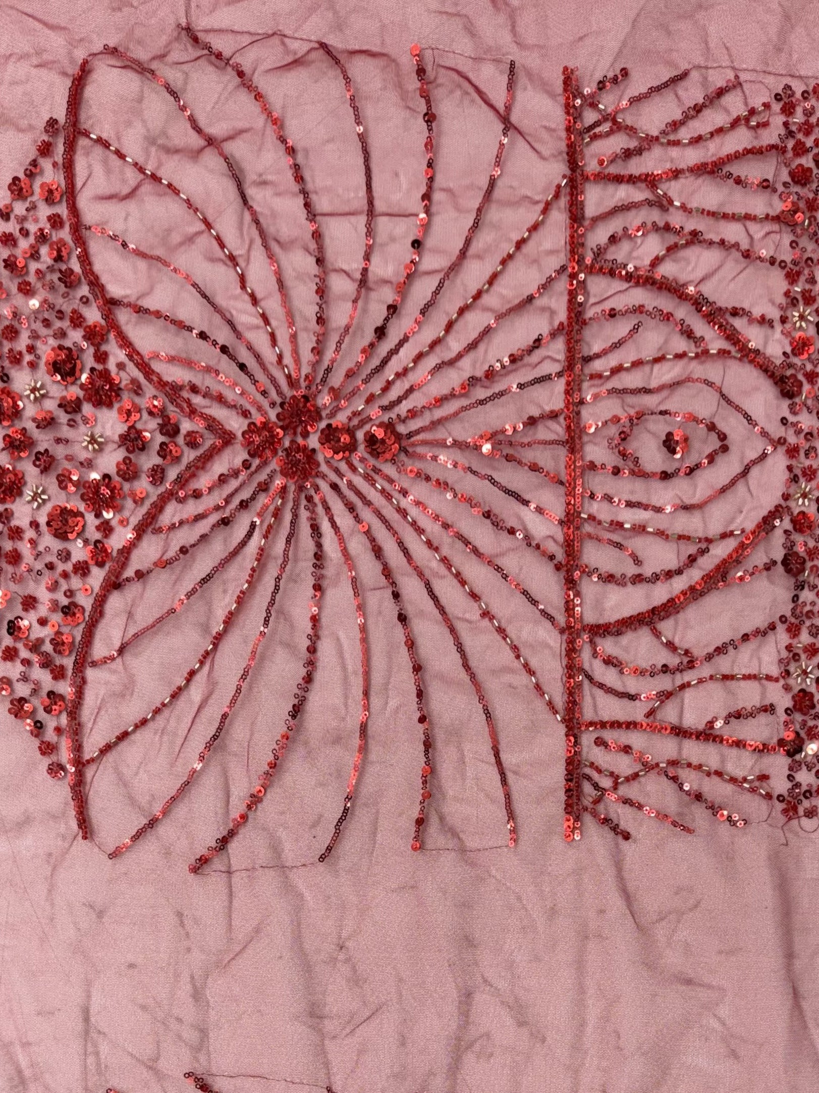 Breathtaking Red Bead Work Net Bridal Lehenga Choli With Dupatta