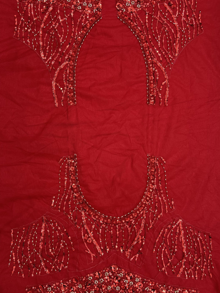 Breathtaking Red Bead Work Net Bridal Lehenga Choli With Dupatta
