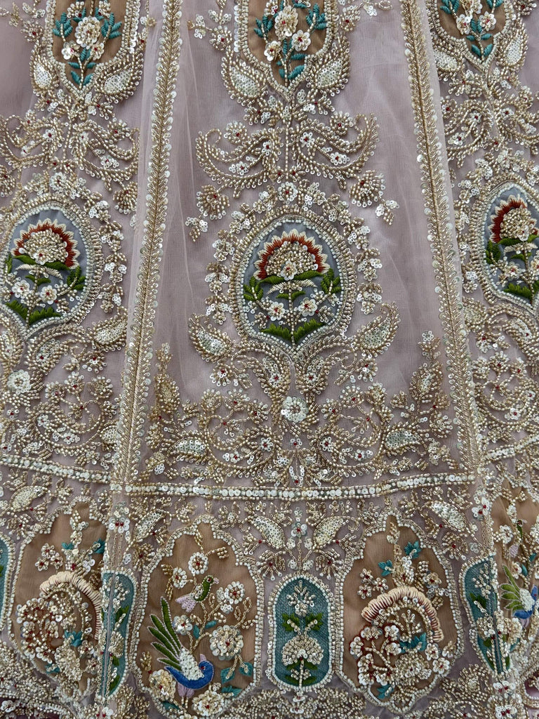 Lovable Pink Hand Work Net Engagement Wear Lehenga Choli With Dupatta
