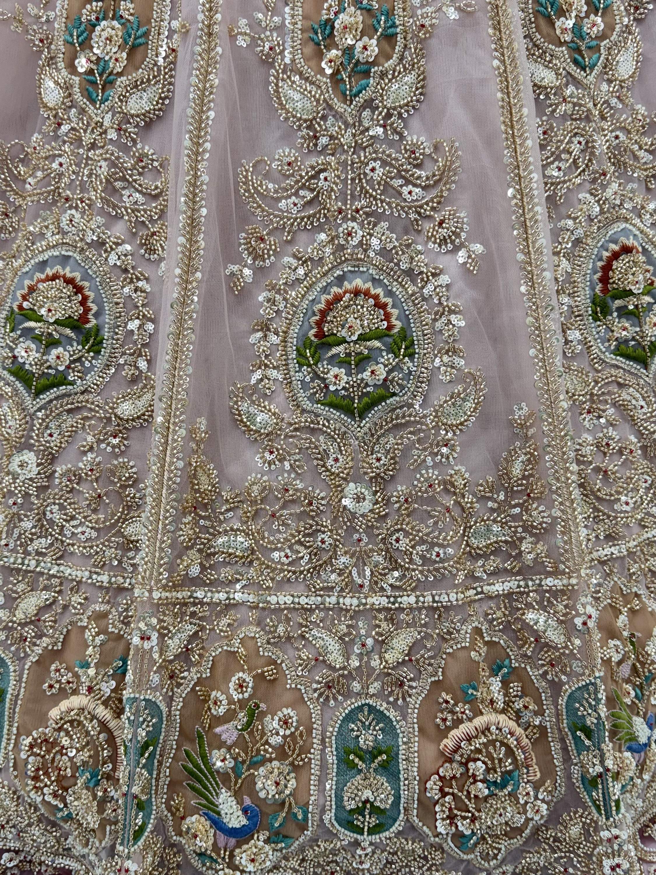 Lovable Pink Hand Work Net Engagement Wear Lehenga Choli With Dupatta