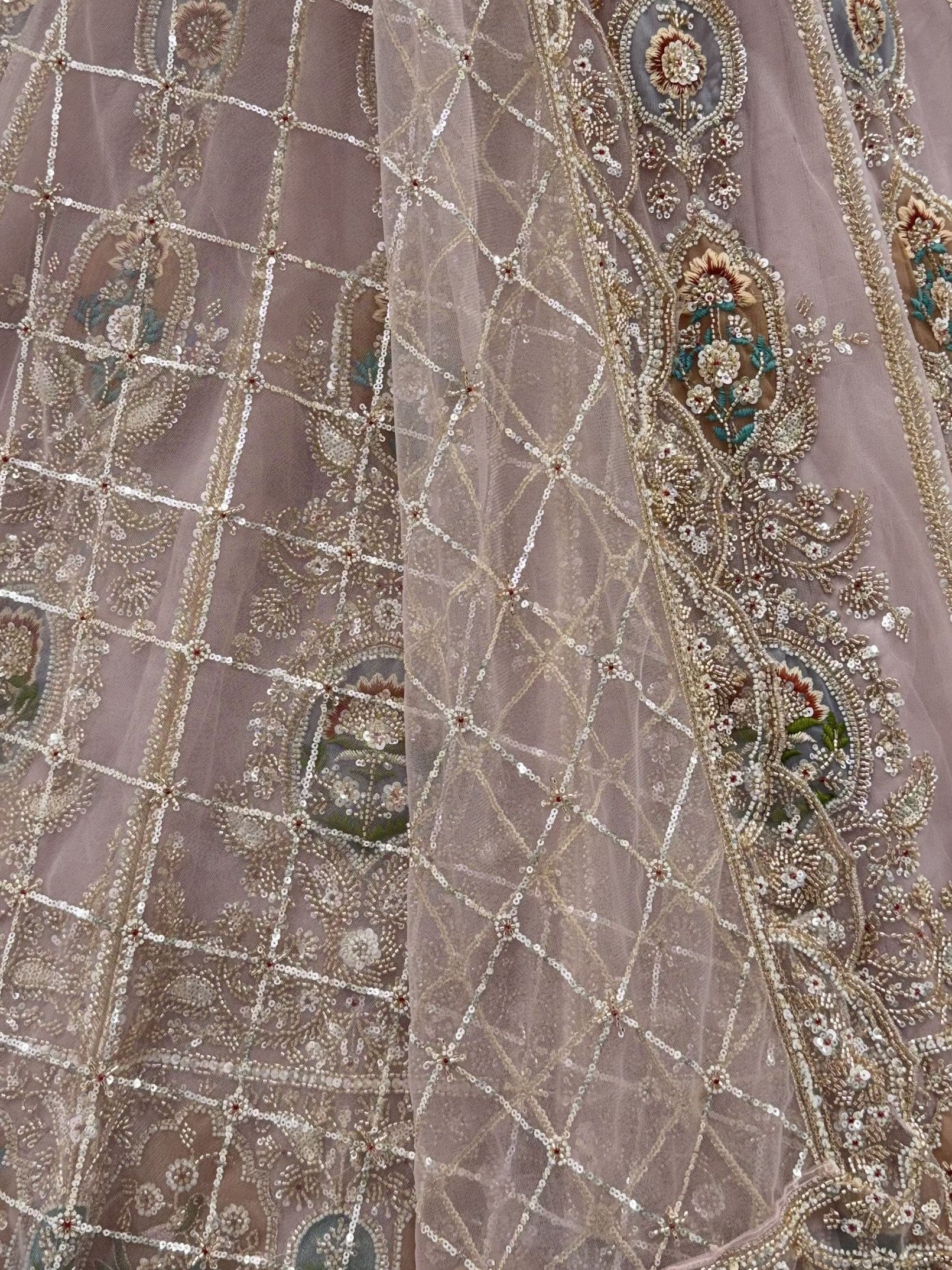 Lovable Pink Hand Work Net Engagement Wear Lehenga Choli With Dupatta