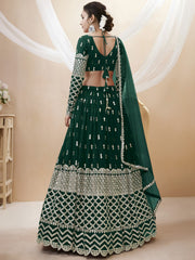 Great Blue Embroidered Georgette Reception Wear Plus Size Lehenga Choli