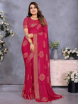 Delicate Pink Shibori Printed Chiffon Saree With Blouse
