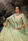 Green Zari Worked Soft Net Wedding Wear Lehenga Choli