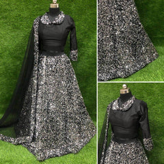 Grey Fully Sequins Velvet Party Wear Lehenga Choli