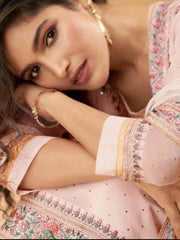 Pale Pink Embroidered Georgette Festival Wear Salwar Kameez