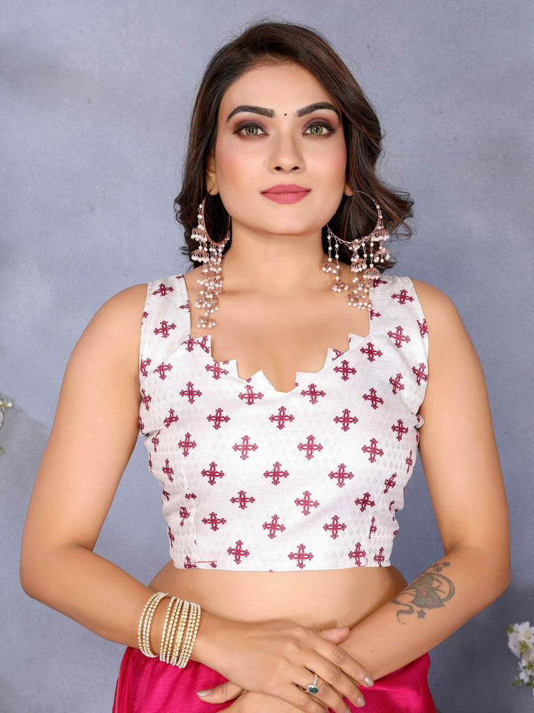 Impressive Rani Pink Chiffon Party Wear Saree With Blouse