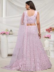 Gorgeous Lavender Embroidered Net Bridesmaid Lehenga Choli