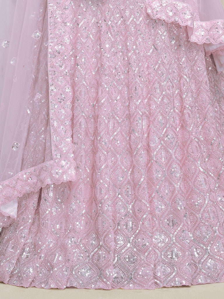 Gorgeous Lavender Embroidered Net Bridesmaid Lehenga Choli