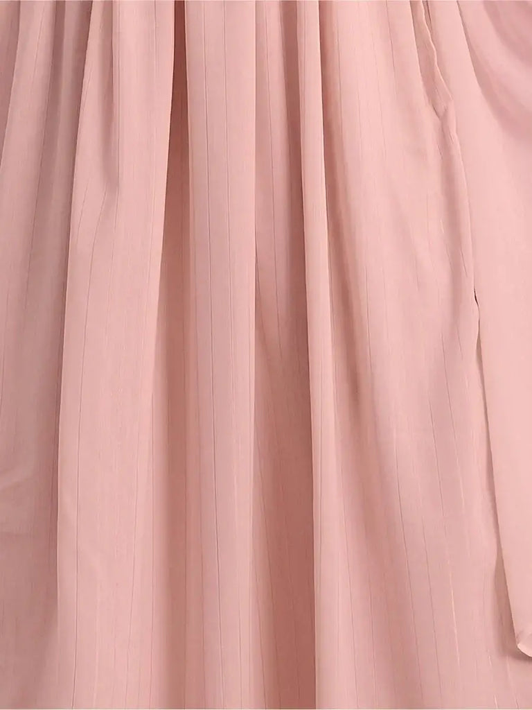 Spectacular Peach Sequins Work Georgette Event Wear Palazzo Suit