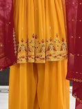 Ravishing Mustard Sequins Georgette Ceremony Wear Salwar Kameez