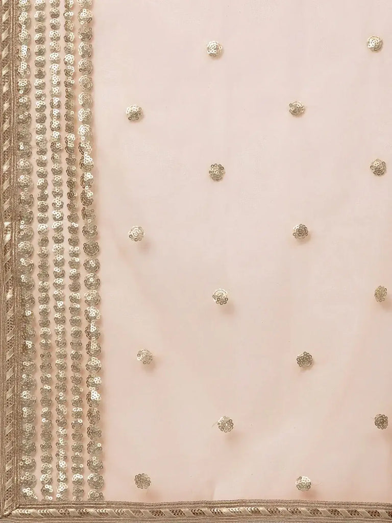 Golden Sequined Semi-Stitched Myntra Lehenga & Unstitched Blouse with Dupatta