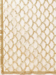 Beige Zari Embroidered Semi-Stitched Myntra Lehenga & Unstitched Blouse with Dupatta