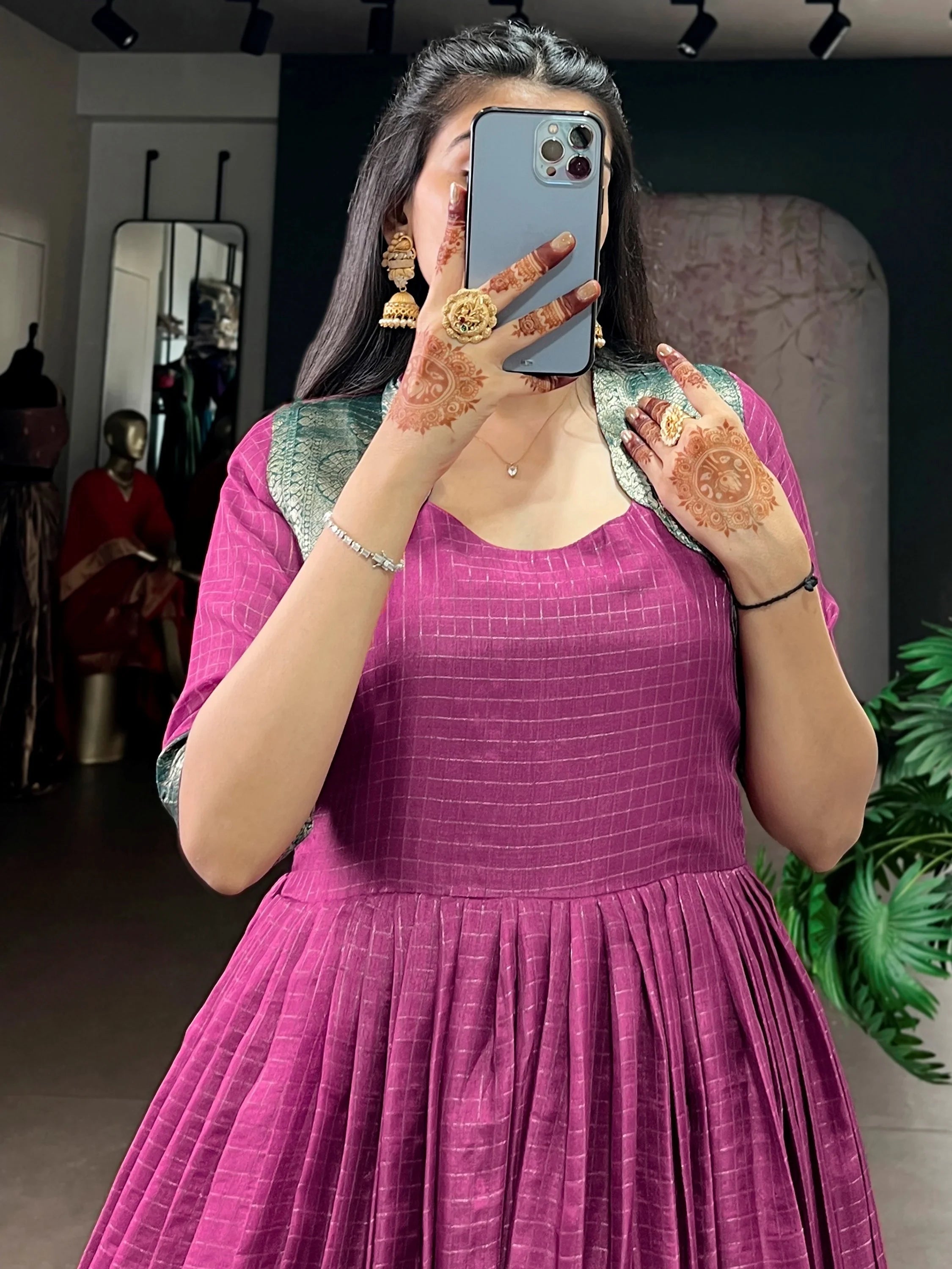 Outstanding Pink Zari Weaving Silk Wedding Wear Gown