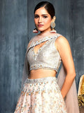 Charming Peach Sequins Net Engagement Wear Lehenga Choli With Dupatta