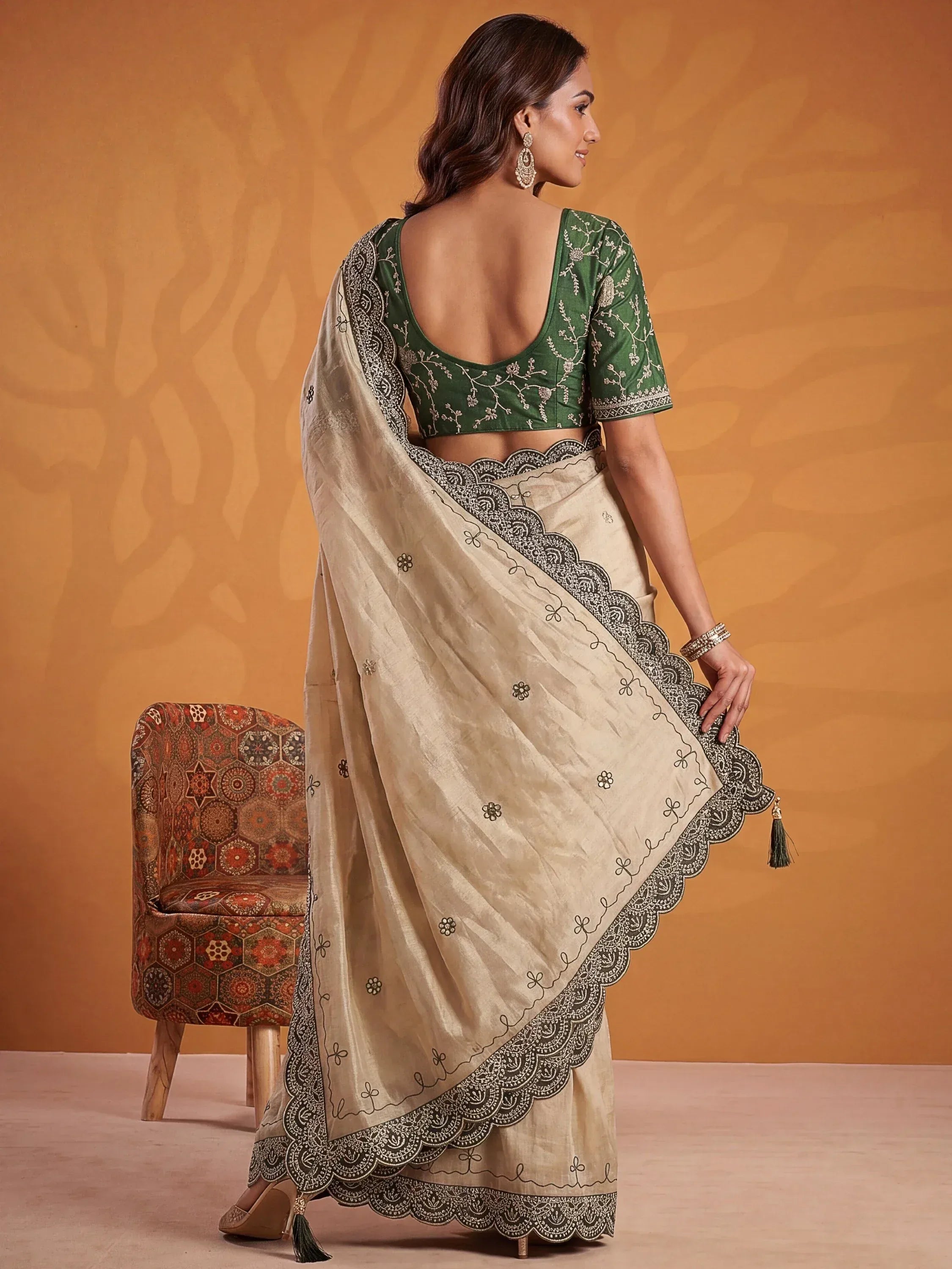 Alluring Green Dori Embroidery Silk Marriage Wear Saree With Blouse
