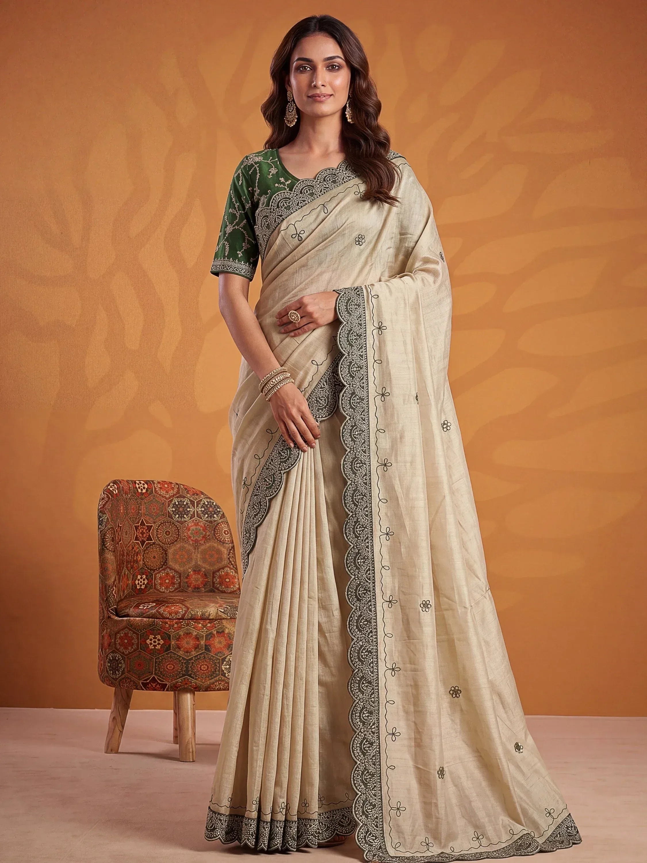 Alluring Green Dori Embroidery Silk Marriage Wear Saree With Blouse