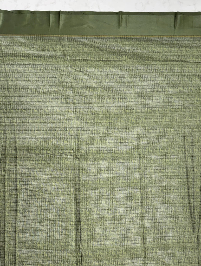 Splendid Green Printed Silk Daily Wear Saree With Blouse