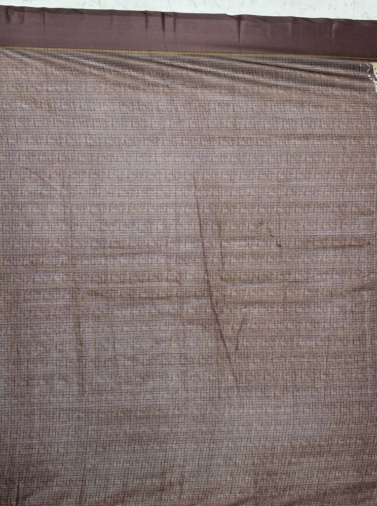 Superb Brown Printed Silk Event Wear Saree With Blouse