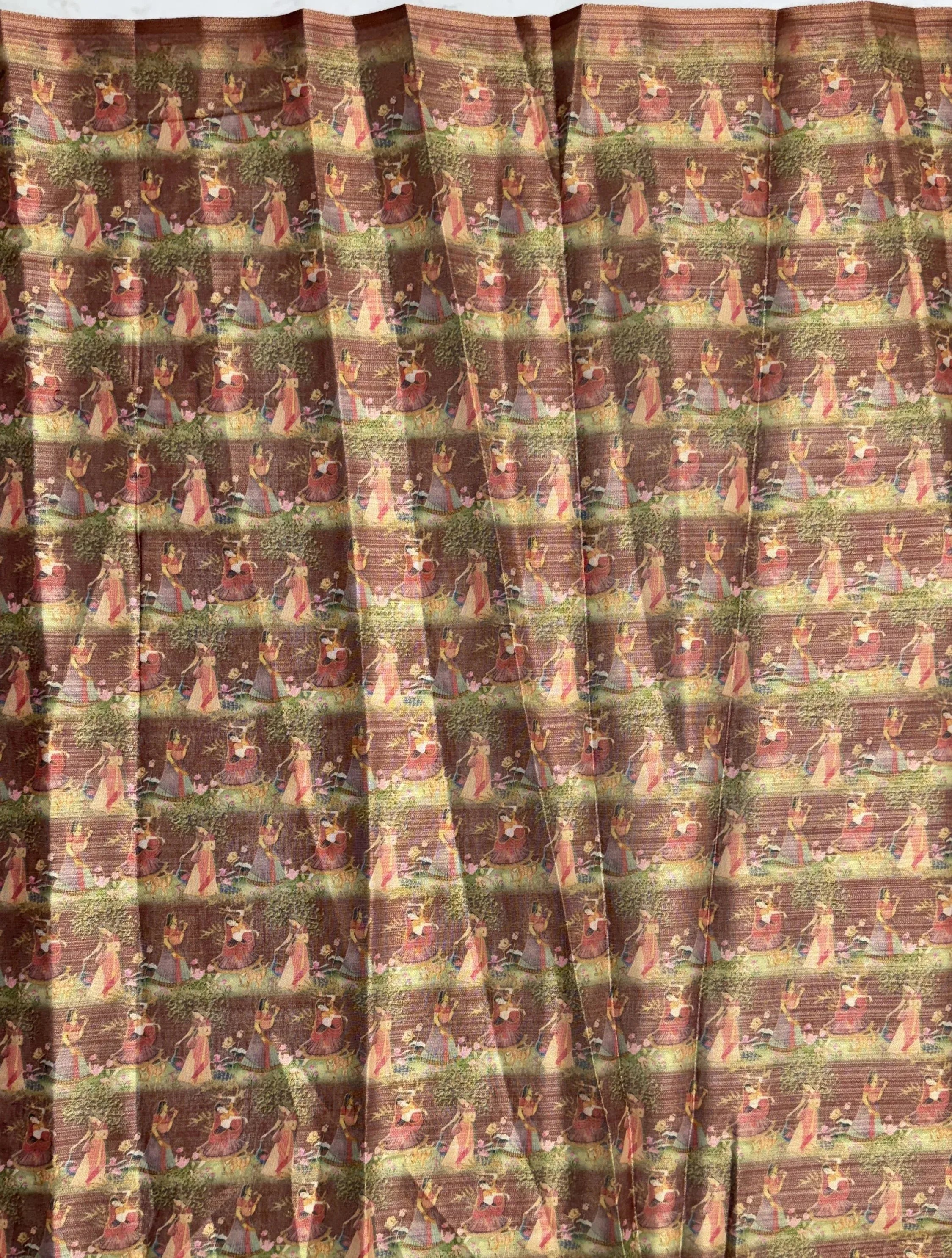 Classic Coral Red Digital Printed Silk Casual Wear Saree With Blouse