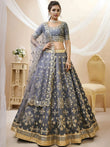 Marvelous Grey Embroidered Art Silk Engagement Wear Lehenga Choli