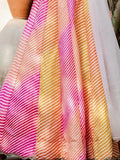 Pretty Multi-Color Leheriya Printed Art Silk  Sangeet Wear Lehenga Choli