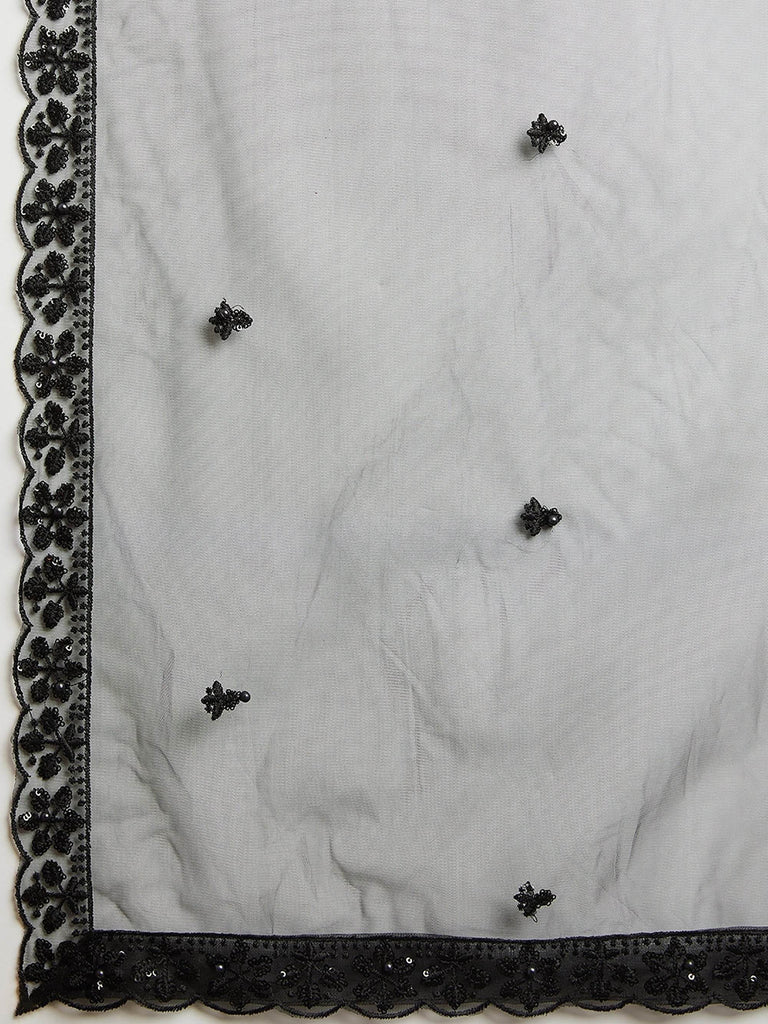 Ravishing Black Sequins Net Reception Wear Lehenga Choli With Dupatta