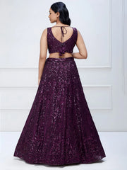 Wonderful Purple Sequins Georgette Party Wear Lehenga Choli