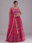 Glamorous Pink Digital Printed Georgette Wedding Wear Lehenga Choli 