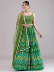 Awesome Green Digital Printed Georgette Festive Wear Lehenga Choli 