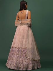 Precious Peach Floral Printed Georgette Lehenga Choli With Dupatta