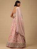 Gorgeous Peach Digital Printed Organza Sangeet Wear Lehenga Choli 