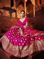 Marvelous Hot Pink Sequins Embroidered Silk Lehenga Choli